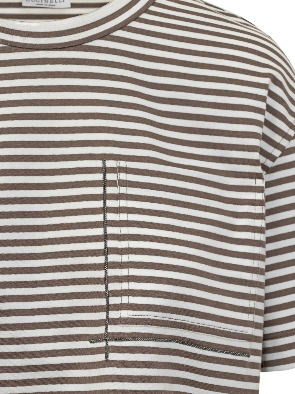Brunello Cucinelli Gestreept T-shirt Wit
