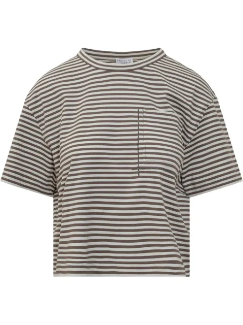 Brunello Cucinelli playera con motivo de rayas