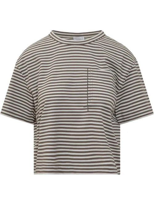 T-shirt à rayures - Brunello Cucinelli - Modalova