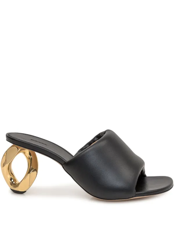 JW Anderson Chain Heel Sandals in Black