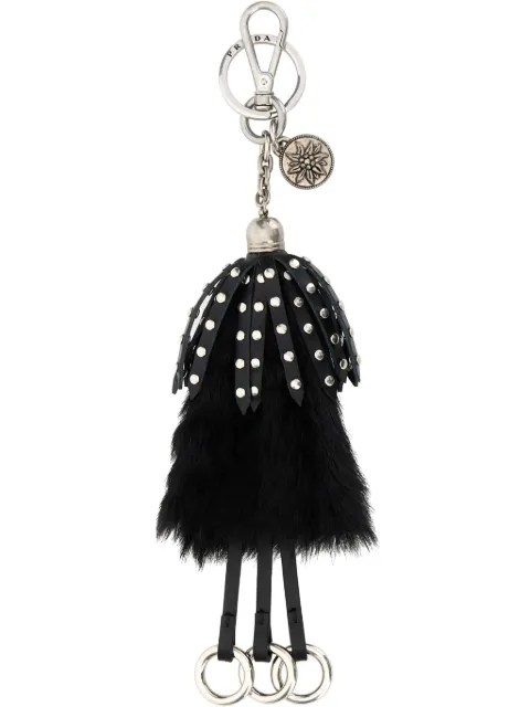 Prada leather keyring