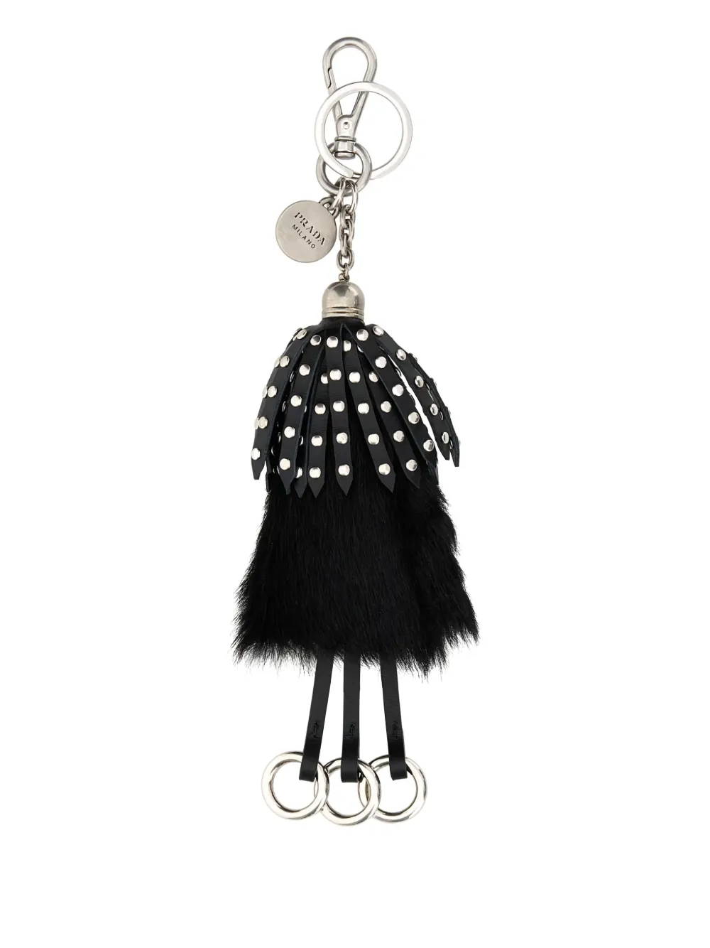 Prada leather keyring - Zwart