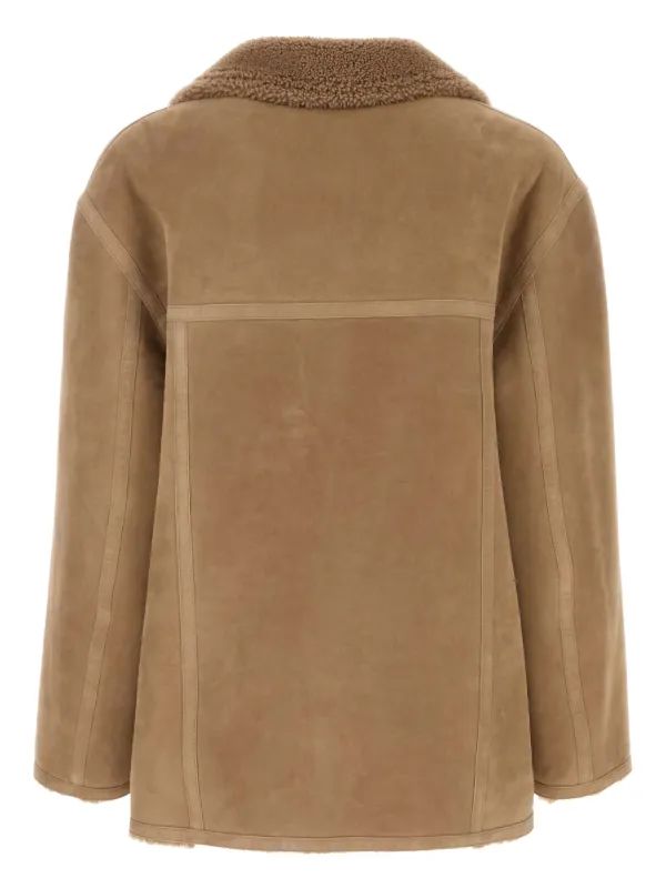 FENDI double-breasted Shearling Jacket | Brown | FARFETCH