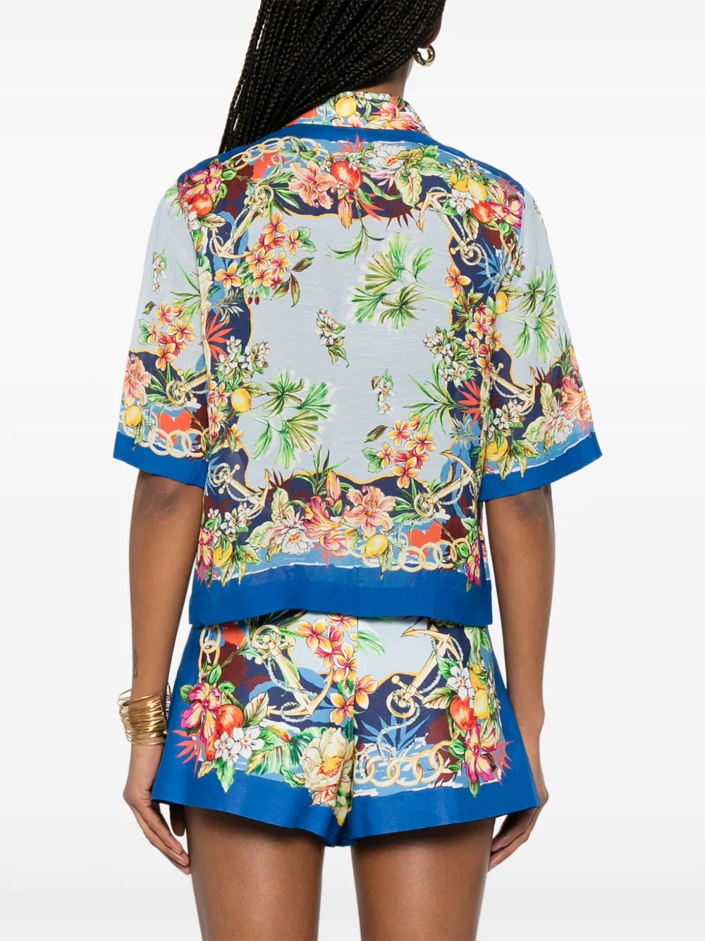 Maje Blouse met bloemenprint Blauw