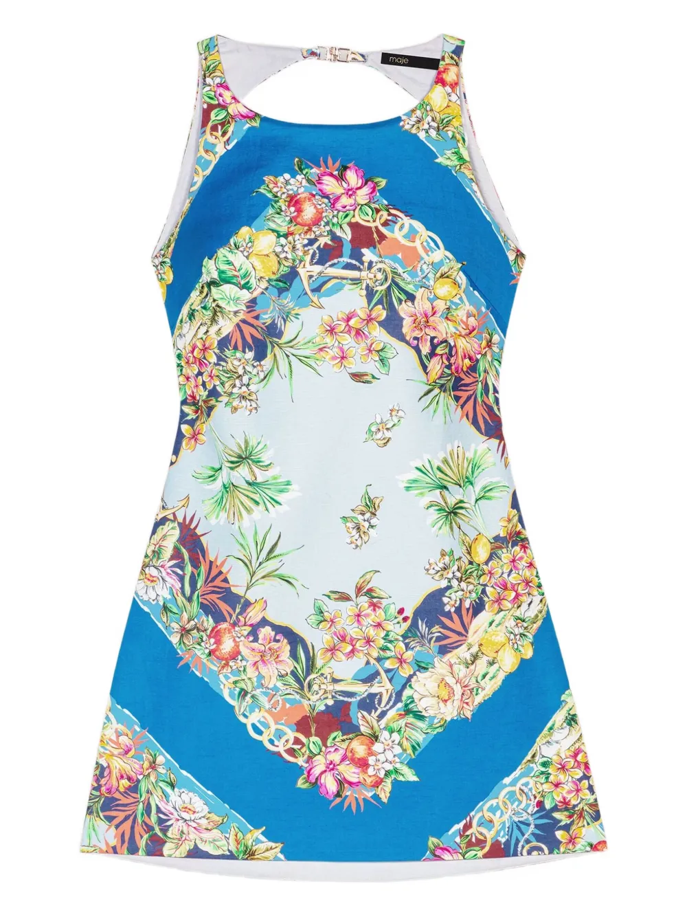 Maje floral-print open-back dress - ブルー Maje floral-print open-back dress - ブルー