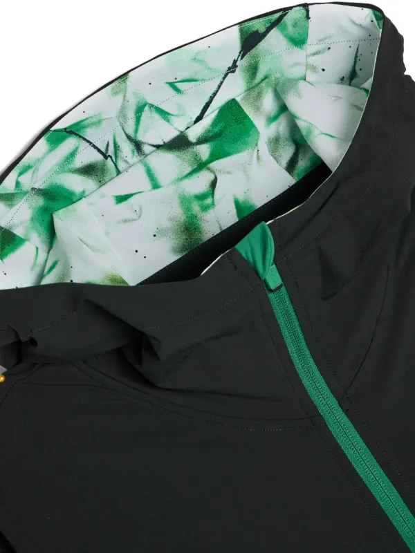 Malbon Golf x Futura Tag Hooded Zip Jacket | Black | FARFETCH AO