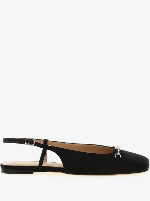 TWINSET satin slingback flat pumps