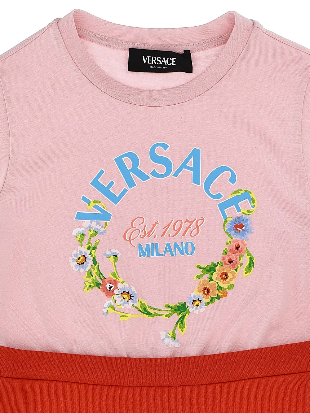 Versace Kids Jurk met logoprint Roze
