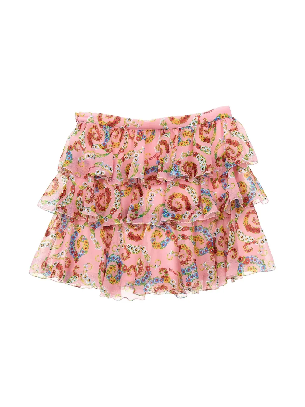 Versace Kids Geo Poly Barocco Flower skirt - Roze