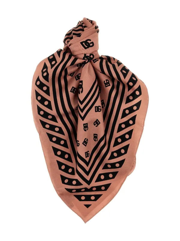 Dolce & Gabbana Lenço De Seda Com Logo DG | Rosa | FARFETCH BR
