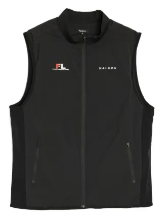 Malbon Golf x Futura logo-print Down Vest | Black | FARFETCH