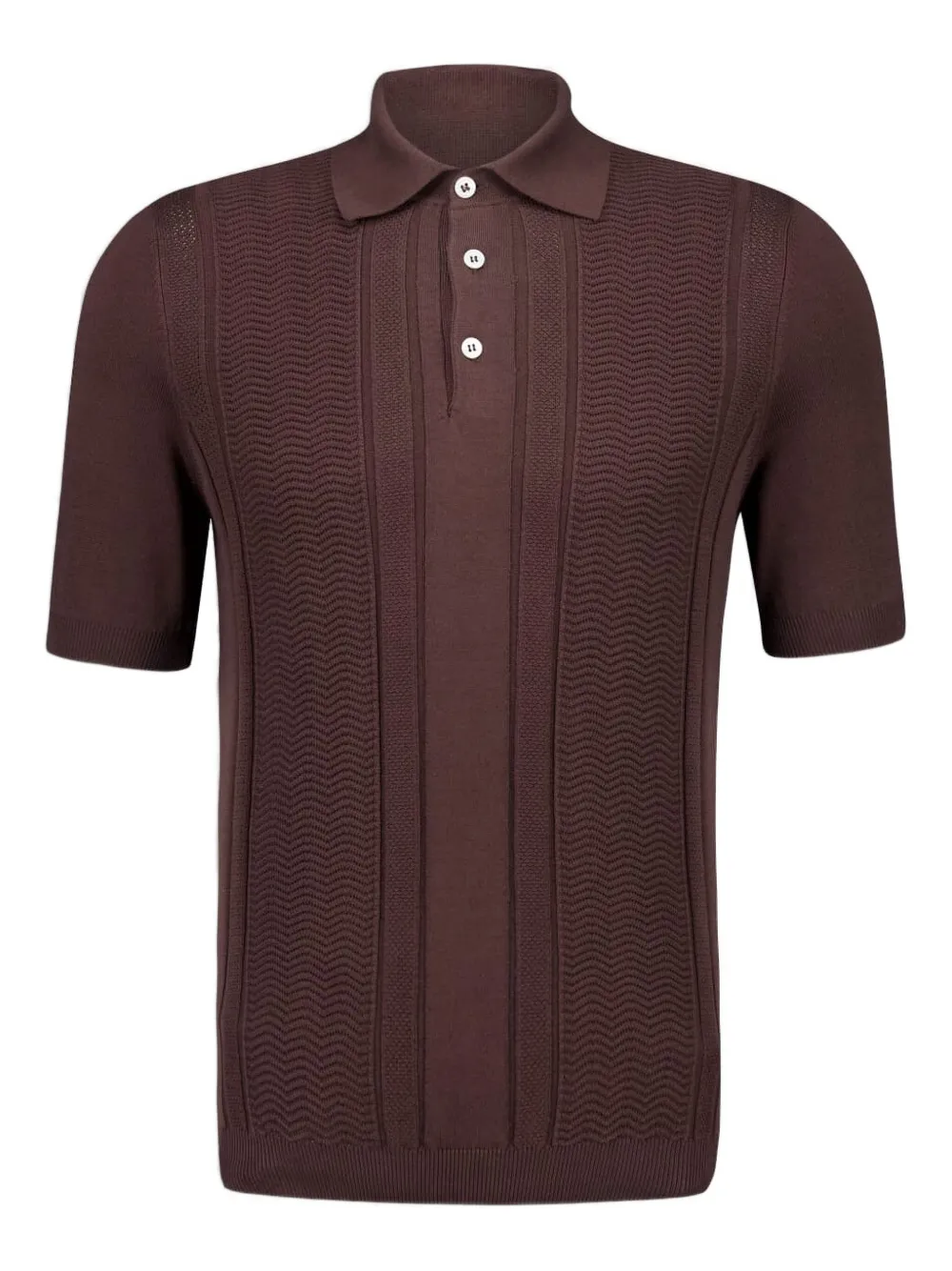 Brunello Cucinelli jacquard-knit polo shirt Bruin