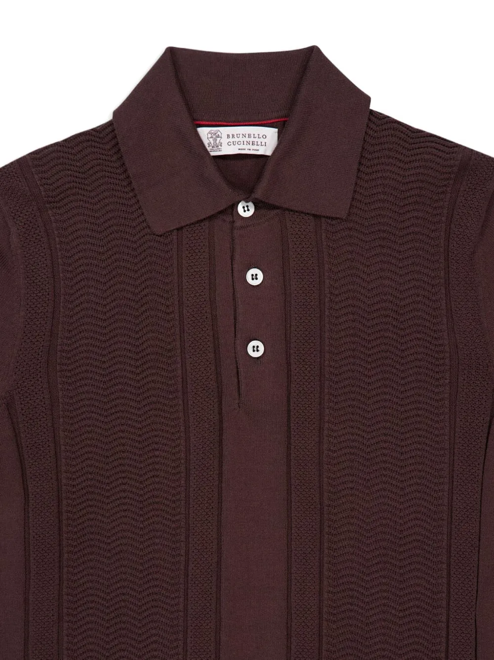 Brunello Cucinelli Poloshirt met jacquard Bruin