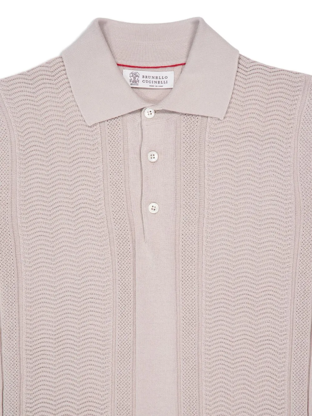 Brunello Cucinelli Poloshirt met jacquard Beige