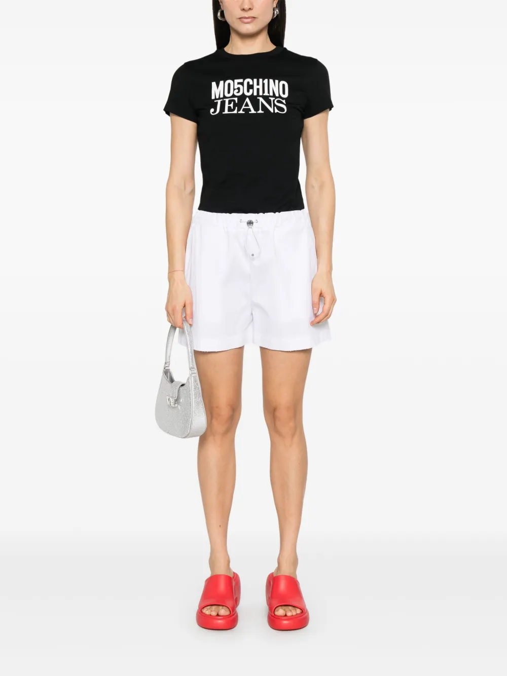 MOSCHINO JEANS T-shirt met logoprint - Zwart