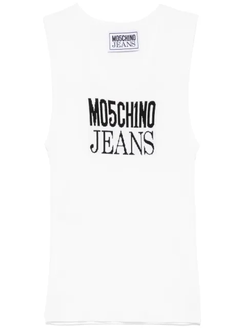 MOSCHINO JEANS logo-jacquard tank top
