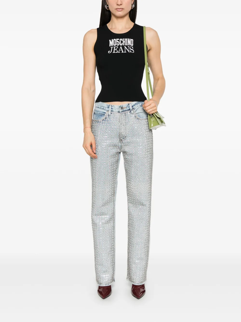 MOSCHINO JEANS Tanktop met logo-jacquard - Zwart