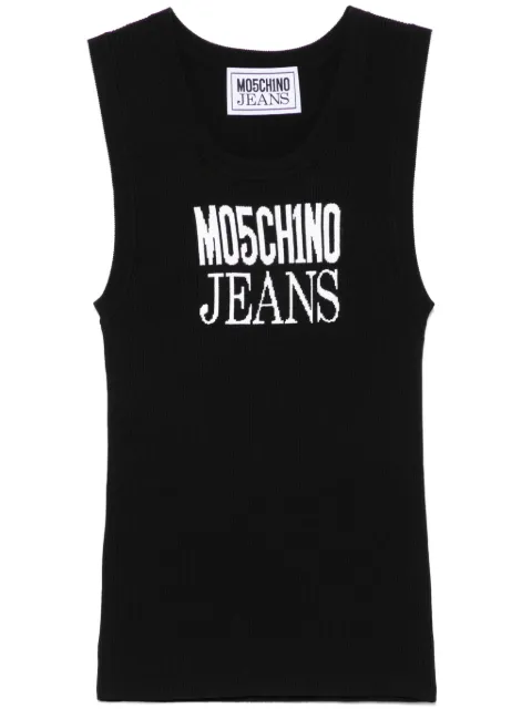 MOSCHINO JEANS logo-jacquard tank top