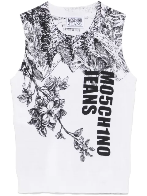 MOSCHINO JEANS logo-jacquard tank top