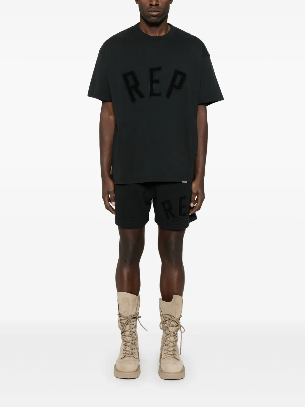 Represent T-shirt met logo-applicatie - Zwart