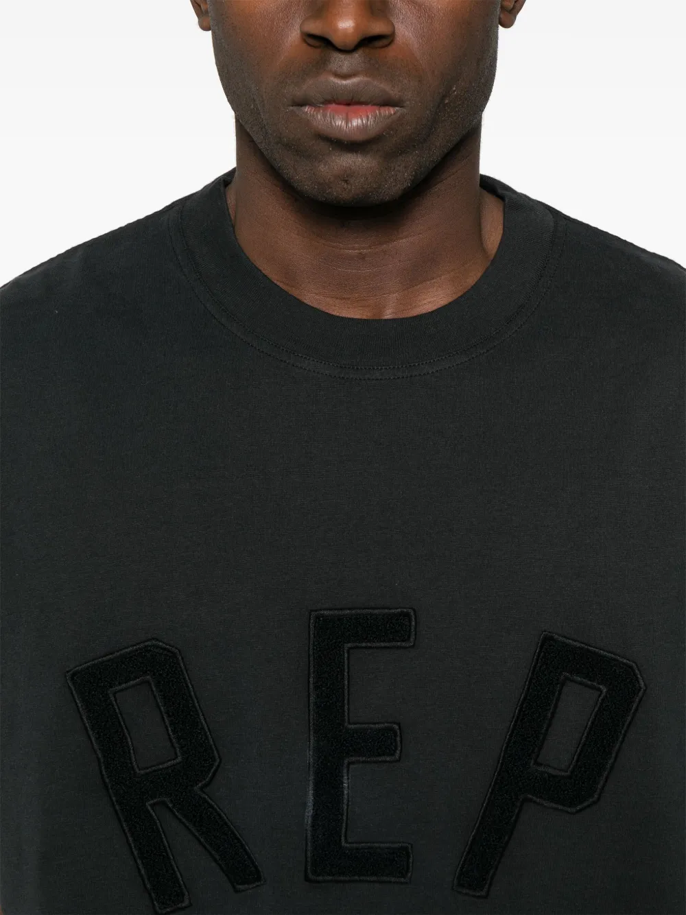 Represent T-shirt met logo-applicatie Zwart