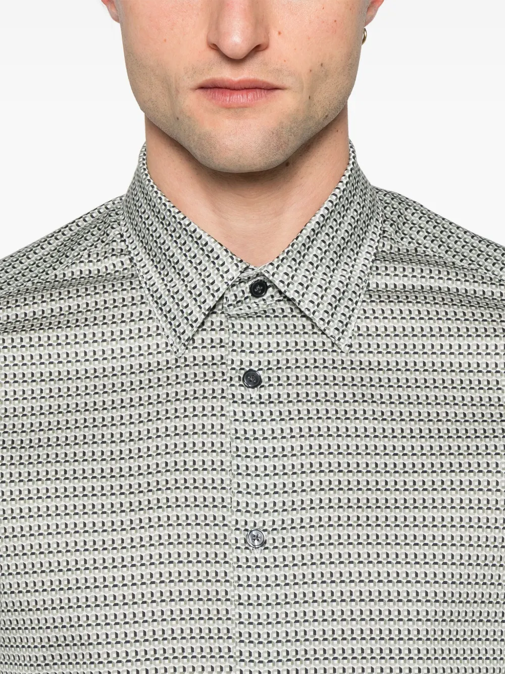 Emporio Armani Overhemd met geometrische print Wit