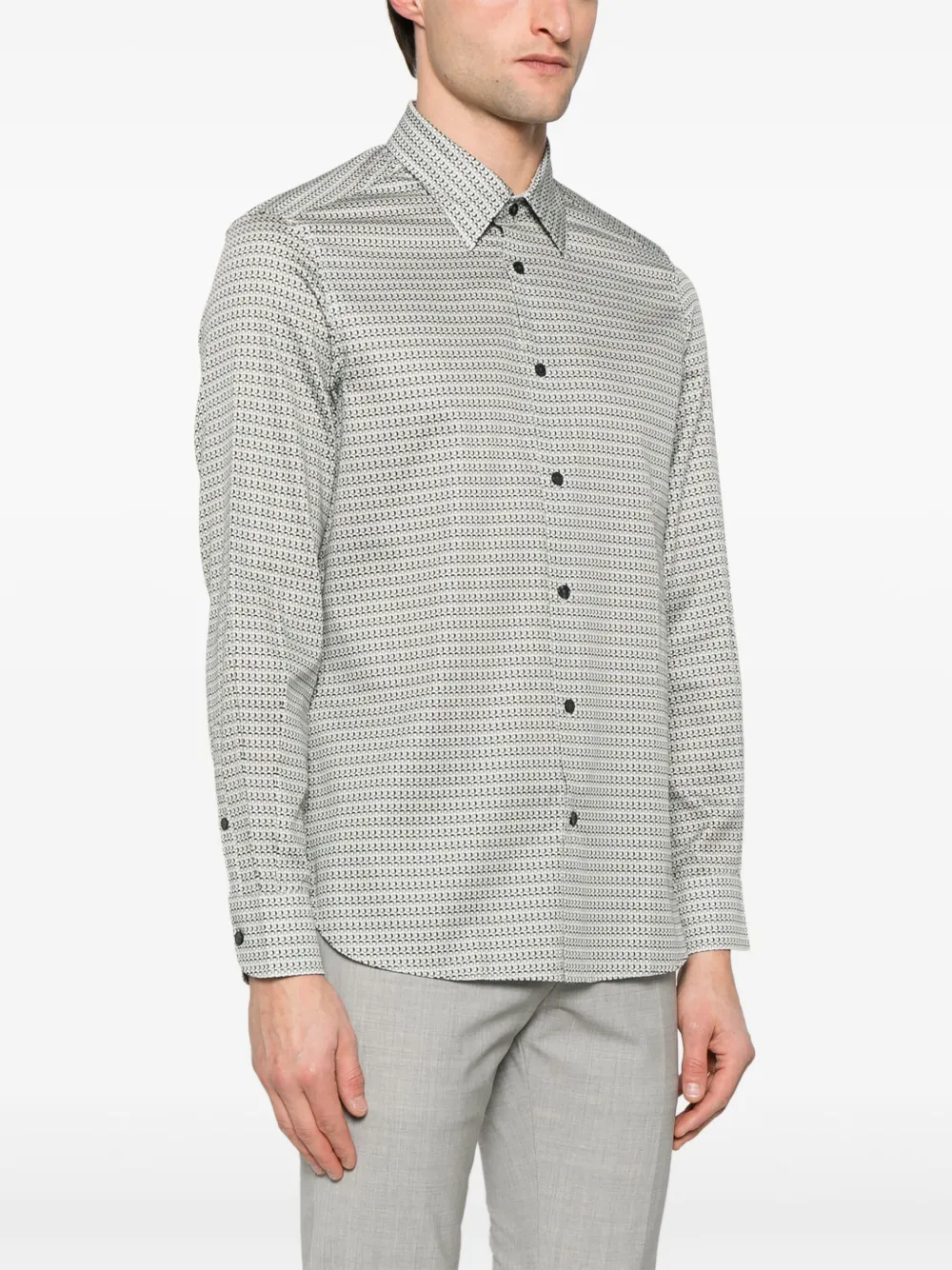 Emporio Armani Overhemd met geometrische print Wit