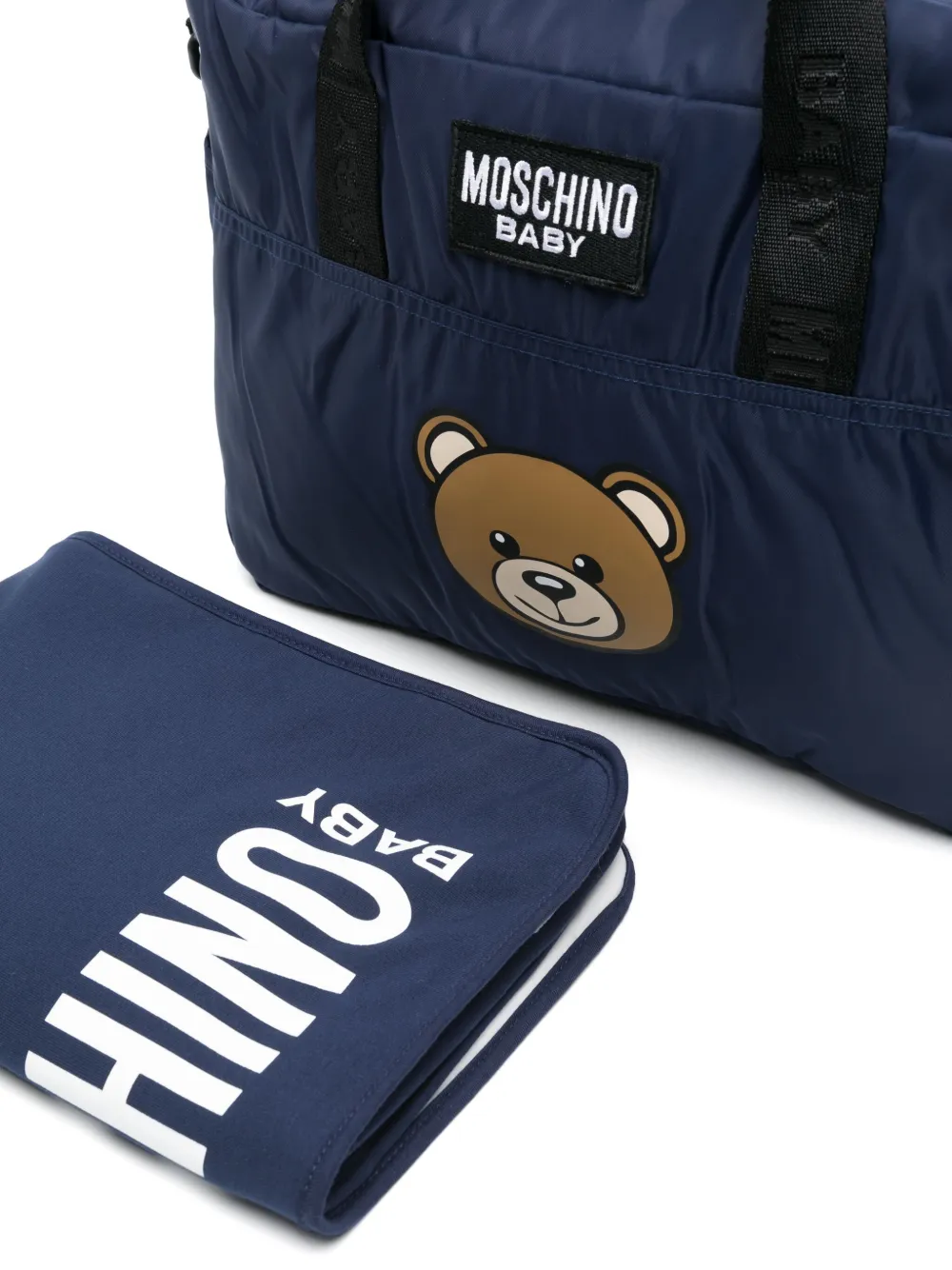 Moschino Kids Luiertas met teddybeerprint Blauw