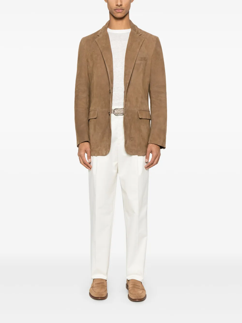 Lardini suede blazer - Bruin