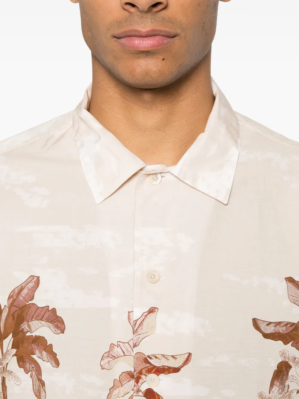 Tintoria Mattei Overhemd met grafische print Beige