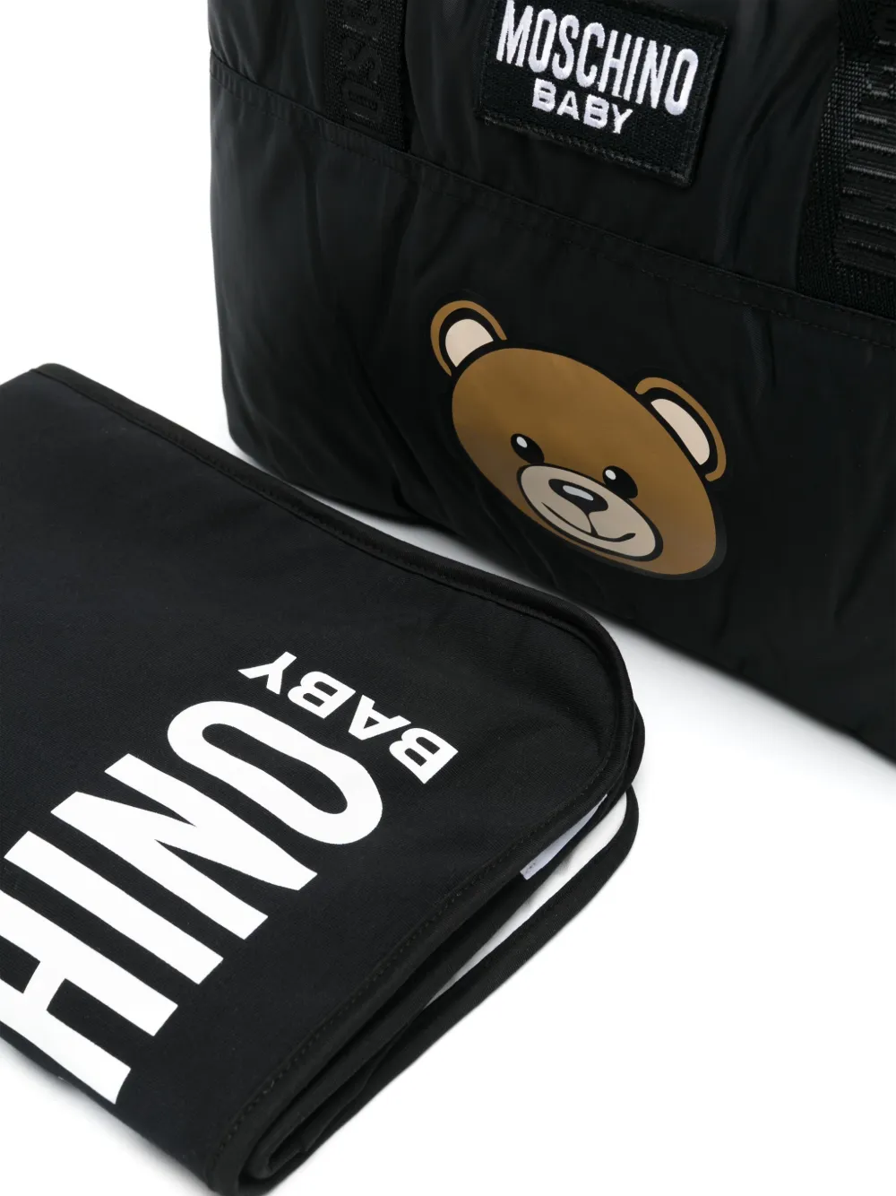 Moschino Kids Luiertas met teddybeerprint Zwart