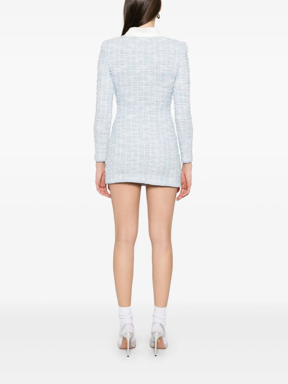 Self-Portrait Geruite mini-jurk Blauw
