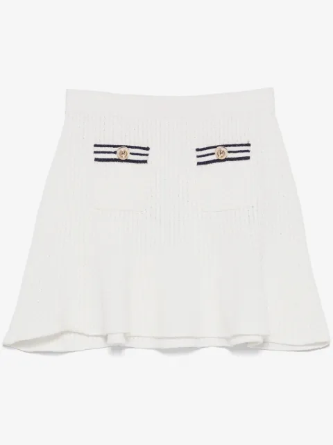 Self-Portrait textured knitted mini skirt