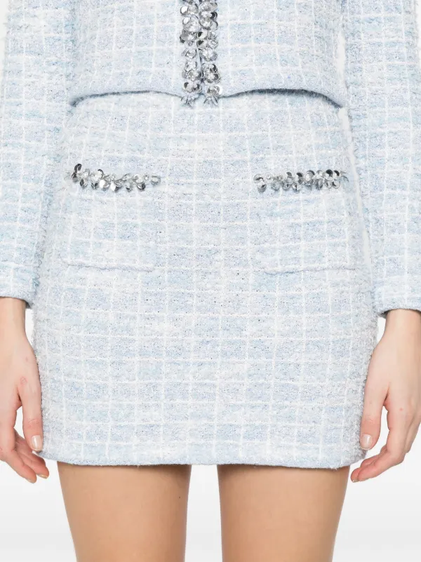 ミニスカート Self-Portrait Knitted Mini Skirt Self-Portrait sequin-embellished Knitted Mini Skirt | White