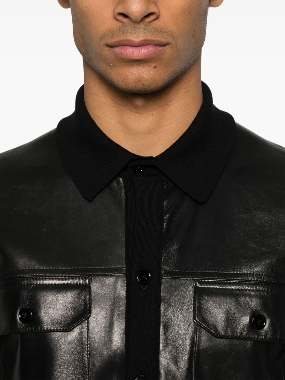 TOM FORD Overhemd met vlakken Zwart