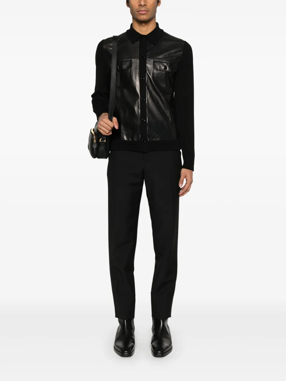 TOM FORD panelled shirt - Zwart