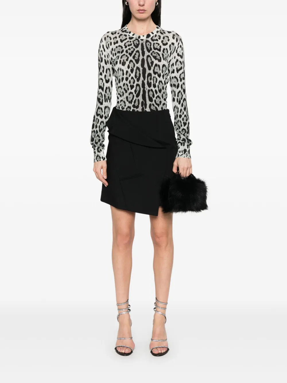 Dolce & Gabbana Blazer met luipaardprint Grijs