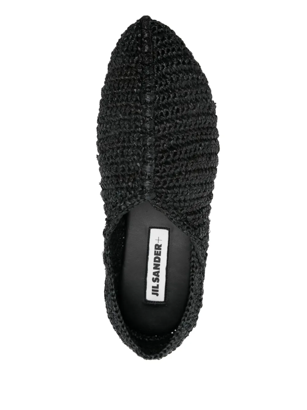 JIL SANDER+ raffia slippers Black