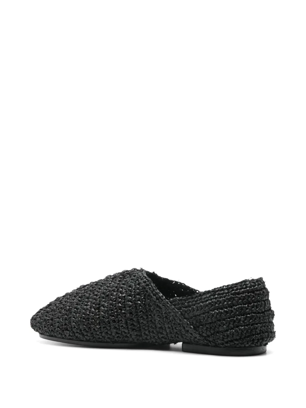 JIL SANDER+ raffia slippers Black