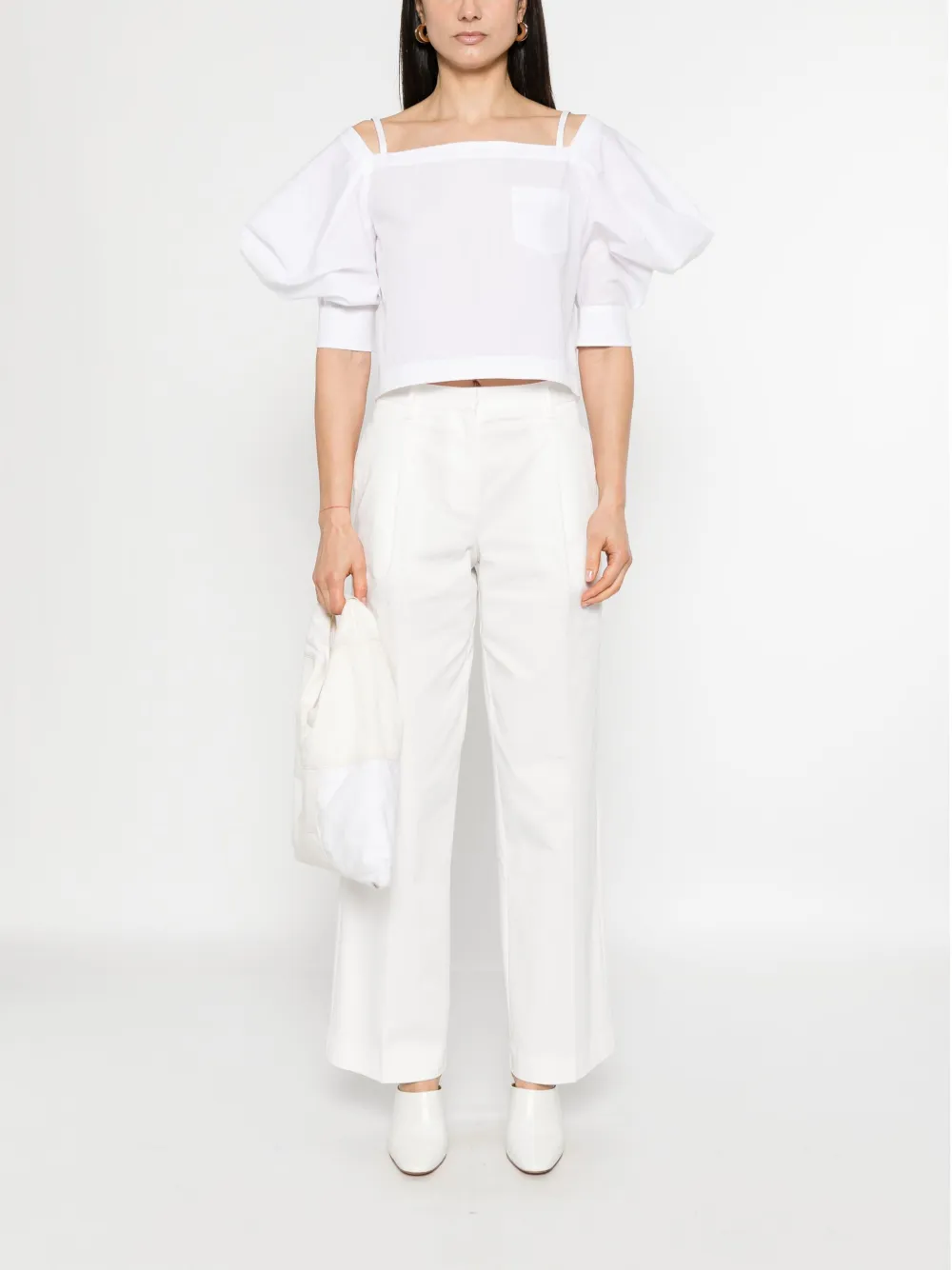 sacai Shirt met pofmouwen - Wit