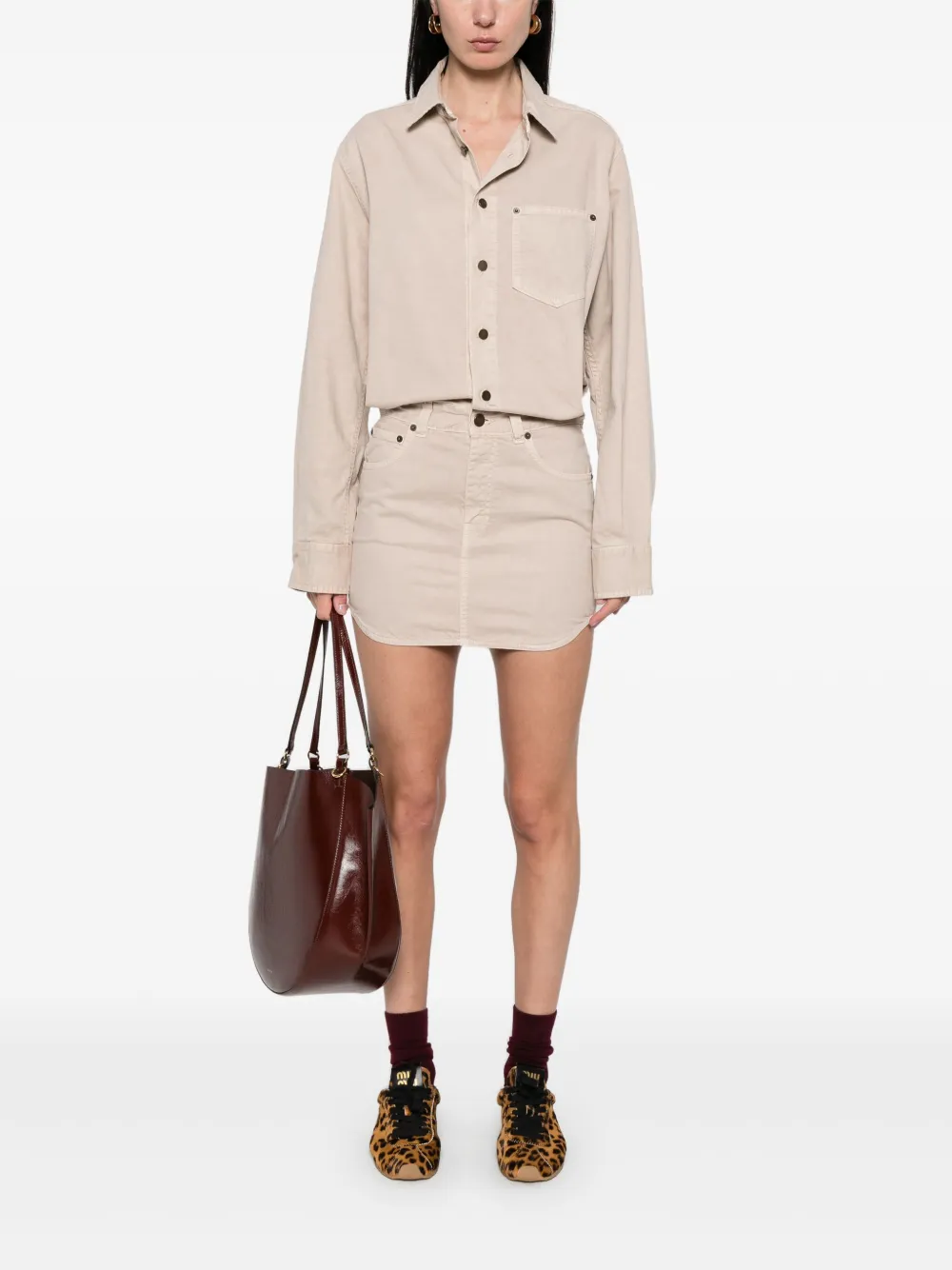 Haikure Tamu mini-jurk - Beige