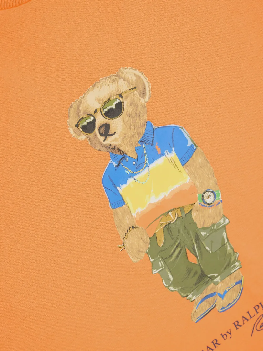 Polo Ralph Lauren T-shirt met grafische beerprint Oranje