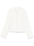 sacai distressed-denim jacket - White