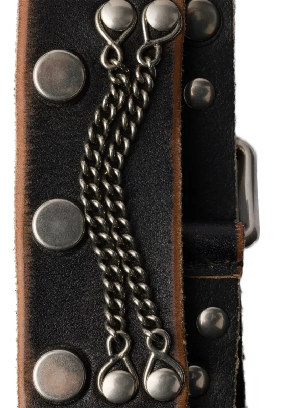 ランウェイ【 PRADA 】 スタッズ付レザーベルト leather belt Black Studded leather belt | PRADA