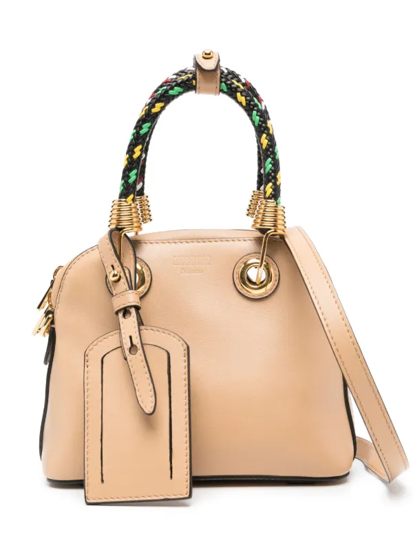Moschino レザー トートバッグ | ニュートラル | FARFETCH JP
