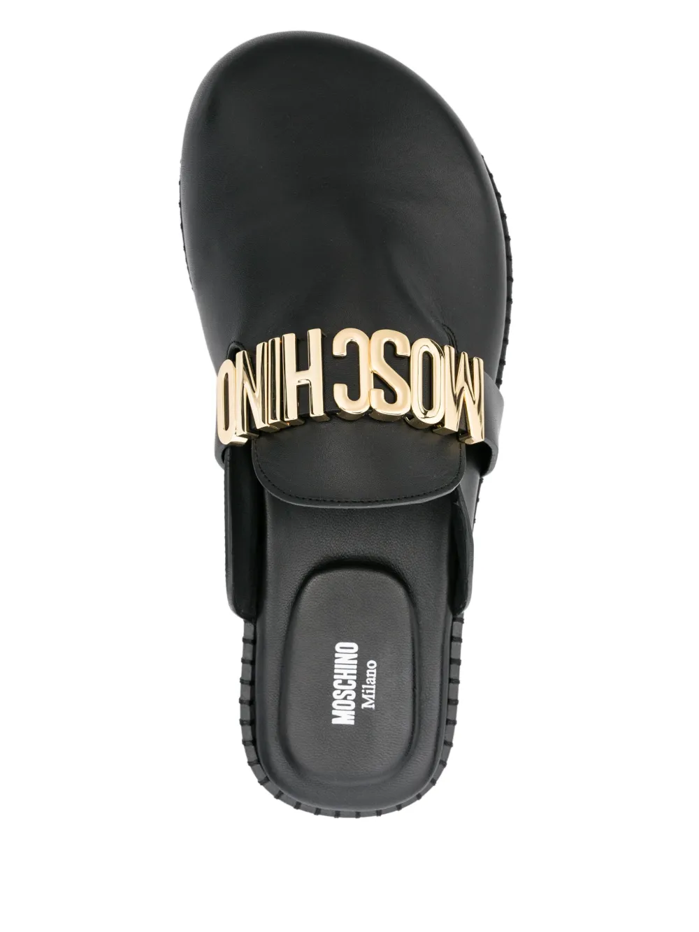 Moschino Sandalen met logoplakkaat Zwart