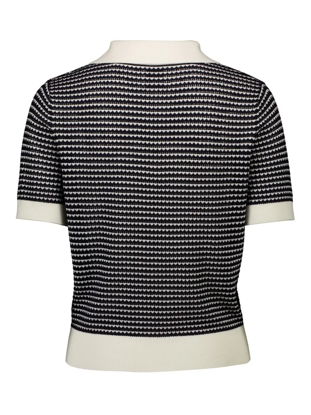 Allude intarsia-knit polo top - Zwart