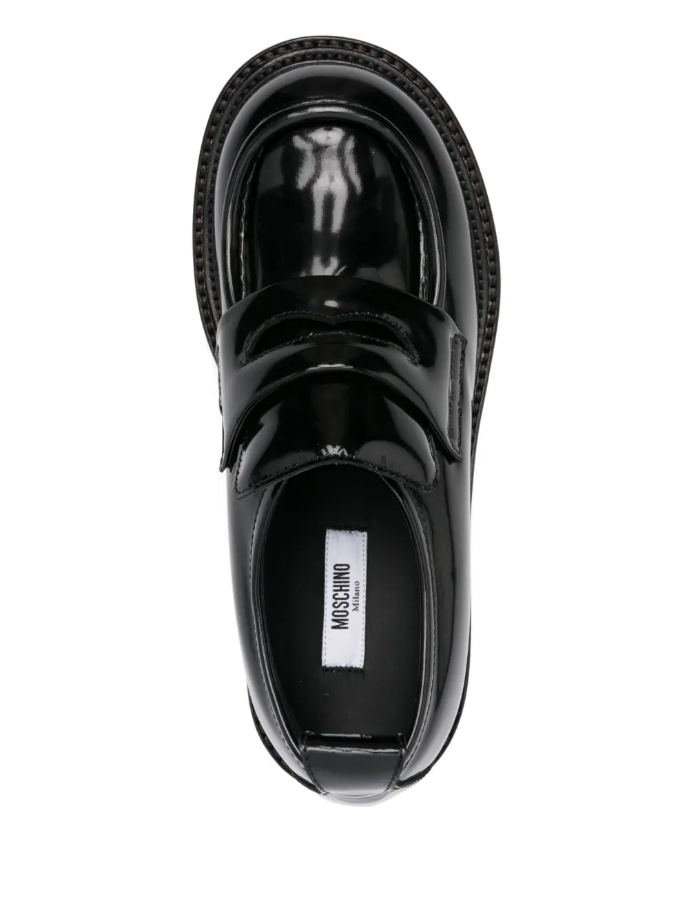 Moschino patent-leather loafers Black