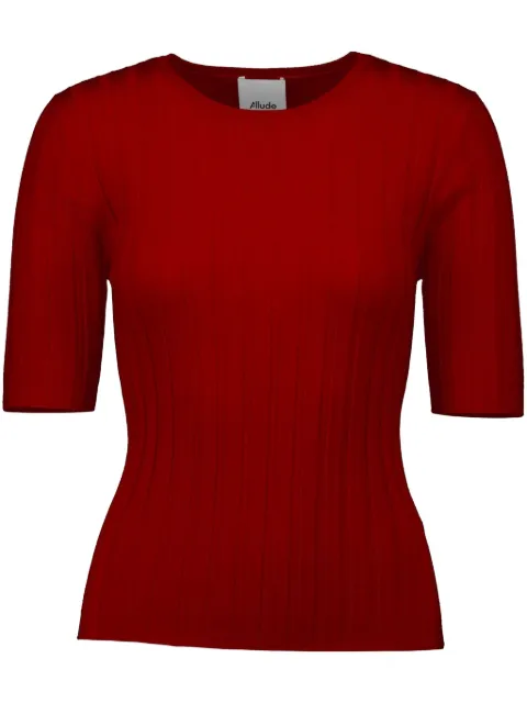 Allude ribbed-knit top