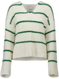 Allude striped sweater - White